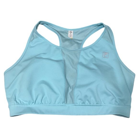 Fila Sport Women’s Medium Impact Racerback Keyhole Padded Blue Sport Bra Size 2X - Picture 1 of 15